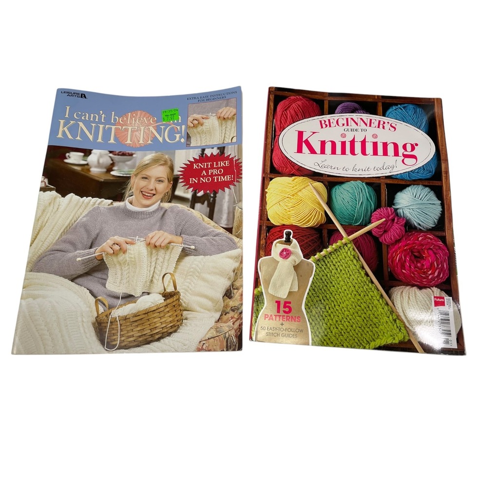 Leisure Arts Knitting Book Set Beginner Pattern Guide Craftcore Crafting‎